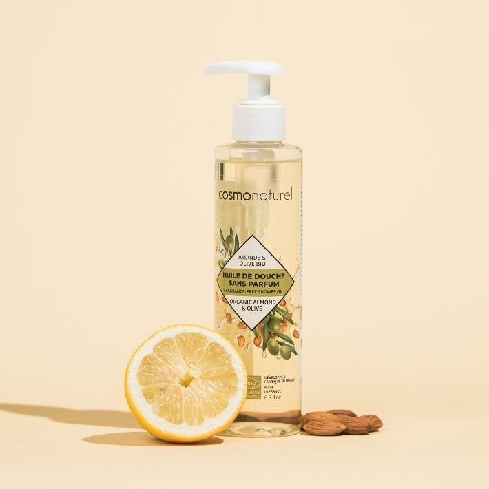 Organic Olive & Almond Fragrancefree Shower Oil Cosmo Naturel
