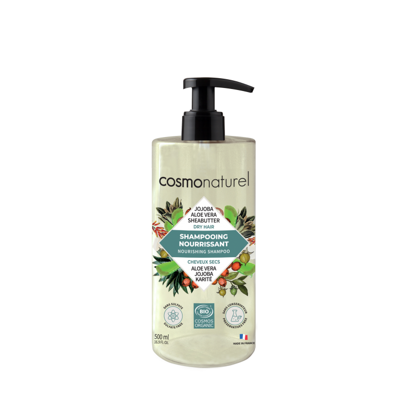 Organic Shea, Jojoba & Aloe Vera Dry Hair Nourishing Shampoo  Cosmo Naturel