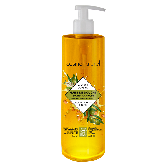 Organic Olive & Almond Fragrancefree Shower Oil Cosmo Naturel
